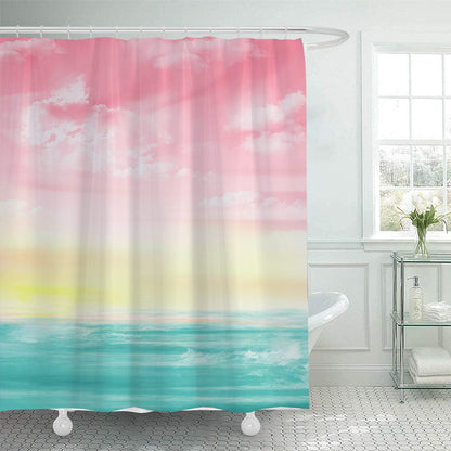 Scenic Beach-Themed Shower Curtain