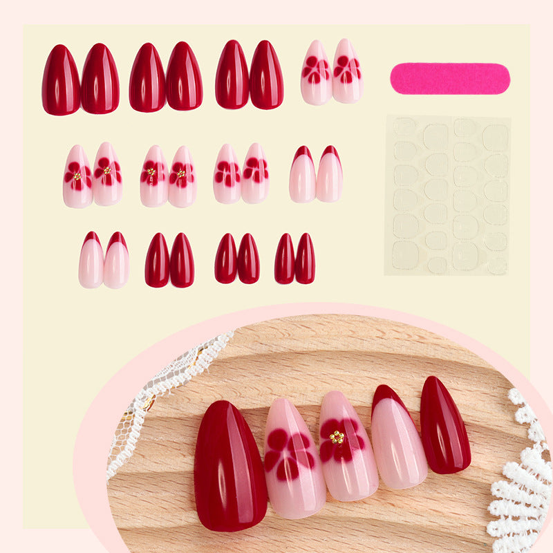 Artistic Floral Press-On Nail Set Acalora 1788495052