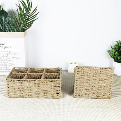 Multi-Sectional Woven Storage Basket Acalora