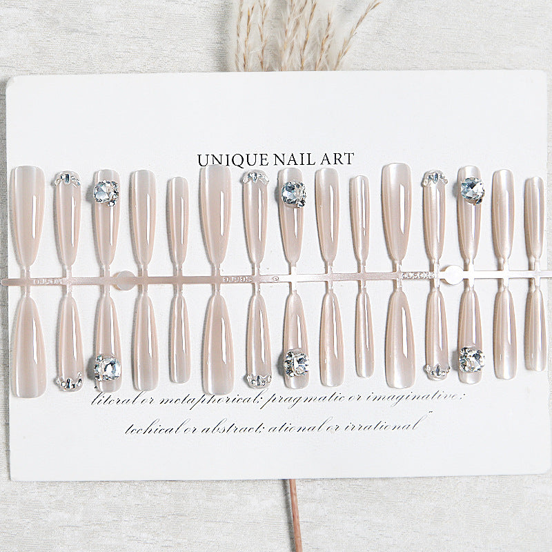 Acrylic nail set with glitter design and elegant 3D applications Acalora