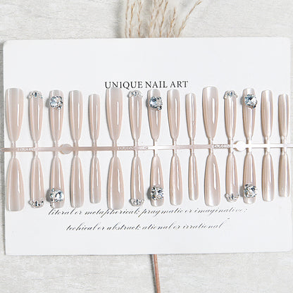 Acrylic nail set with glitter design and elegant 3D applications Acalora