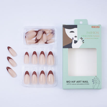 Artificial nails with elegant French tips design Acalora
