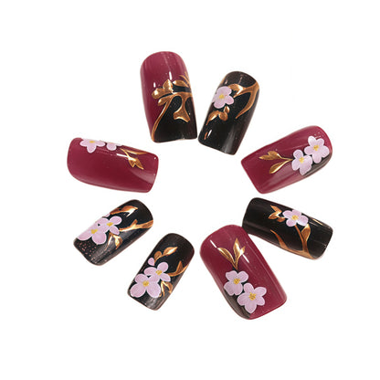Artificial nails with elegant floral accents Acalora