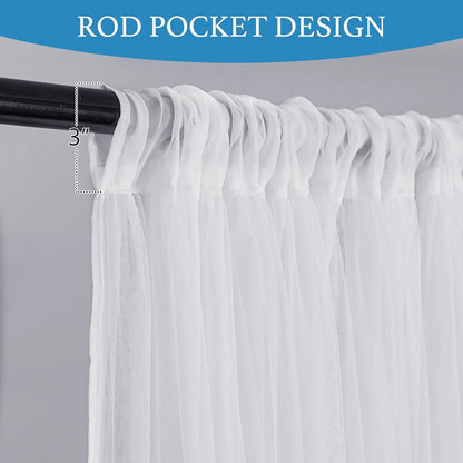 Elegant Sheer Curtain Panels with Rod Pocket Design