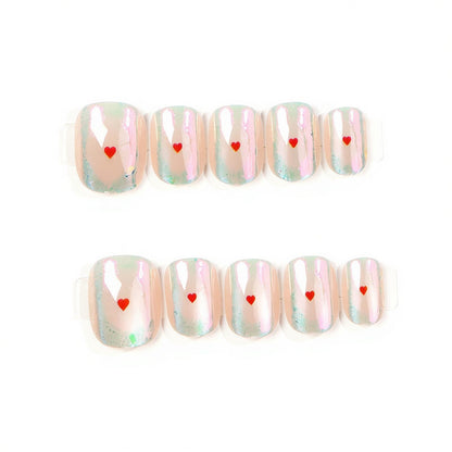 Heart-Embellished Press-On Nail Set Acalora