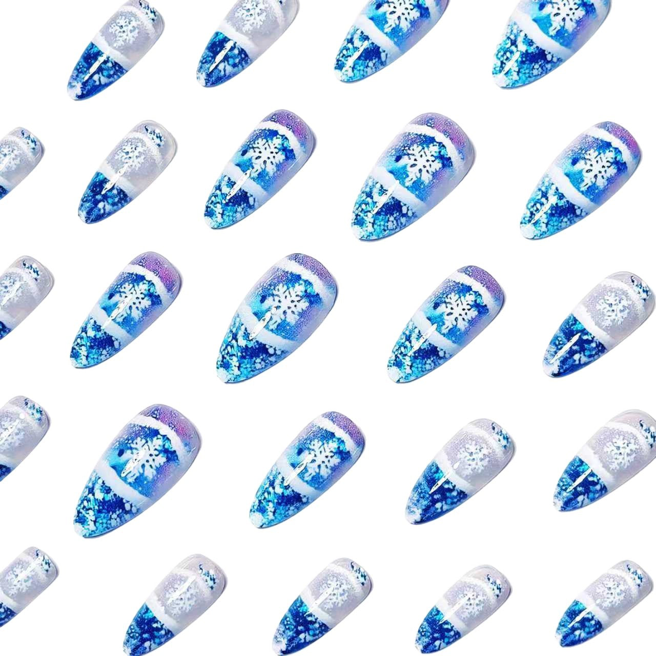 Winter-Themed Glitter Nail Art Acalora