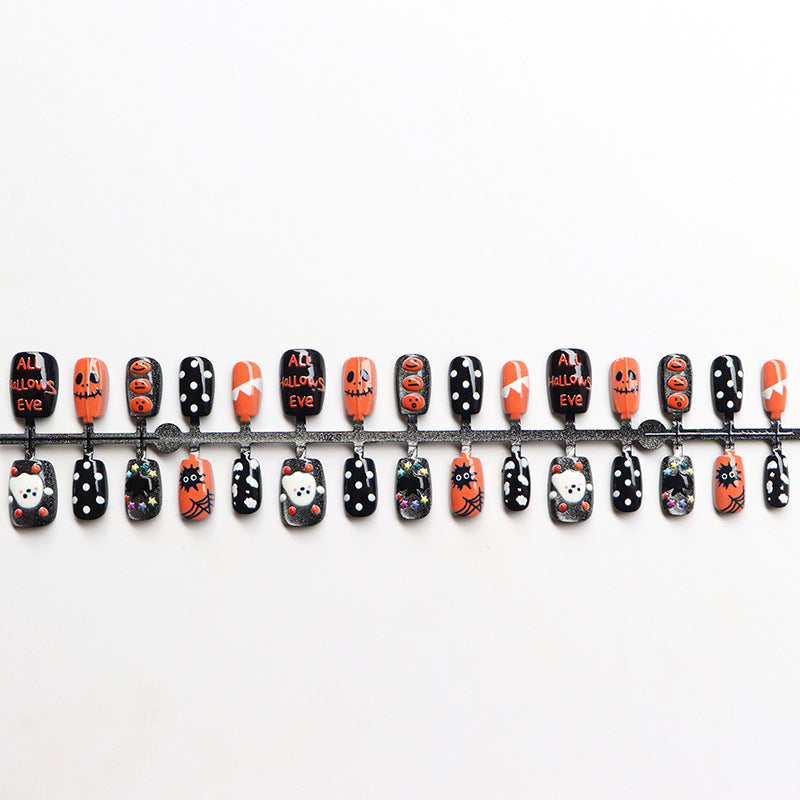 Festive Halloween-Themed Press-On Nail Set Acalora