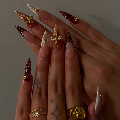 Glamorous Decorative Stiletto Press-On Nail Set Acalora
