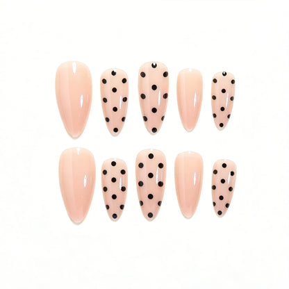 Elegant Long Almond Press-On Nail Art Acalora