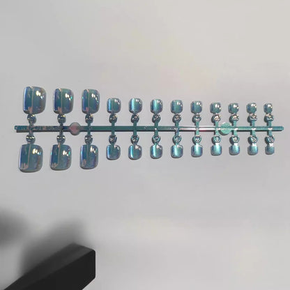 Artistic Press-On Nail Set with Iridescent Finish Acalora