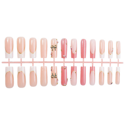 Decorative Press-On Nail Set with Glamorous Accents Acalora