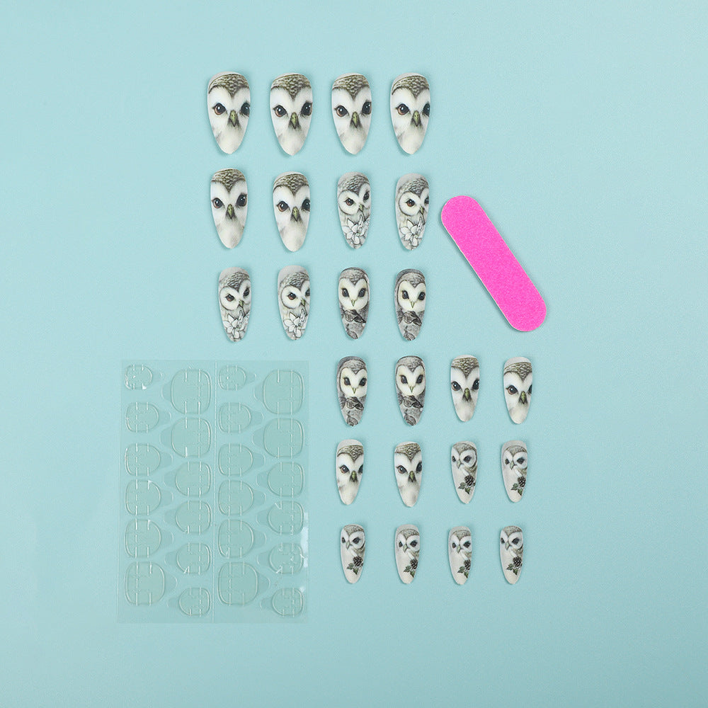 Artificial nails with owl design Acalora