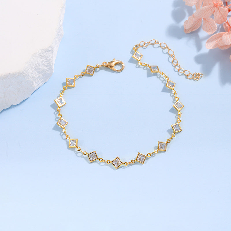 Elegant Glass Chain Bracelet Acalora