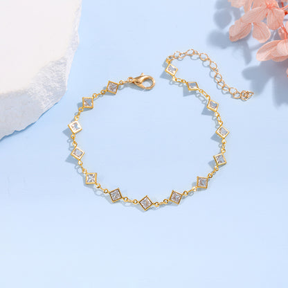 Elegant Glass Chain Bracelet Acalora