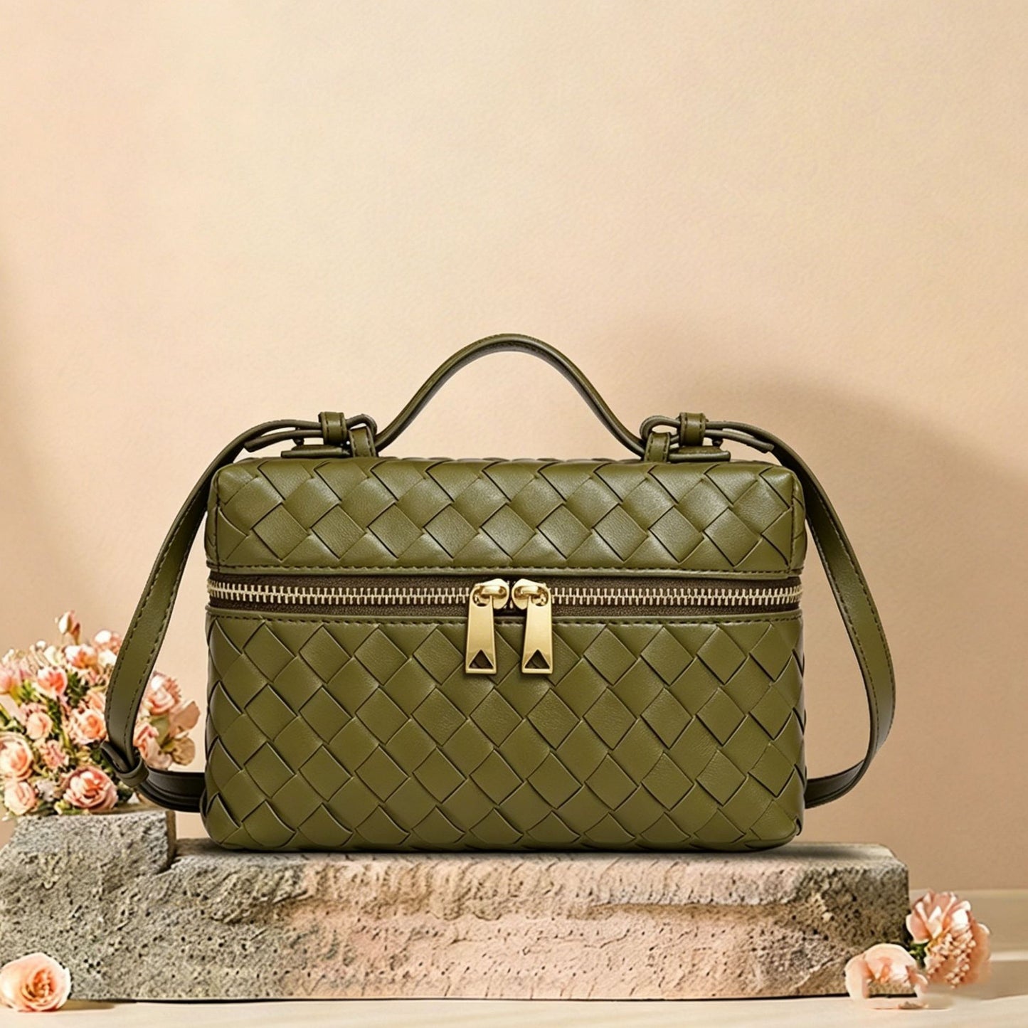 Structured Woven Satchel Bag Acalora
