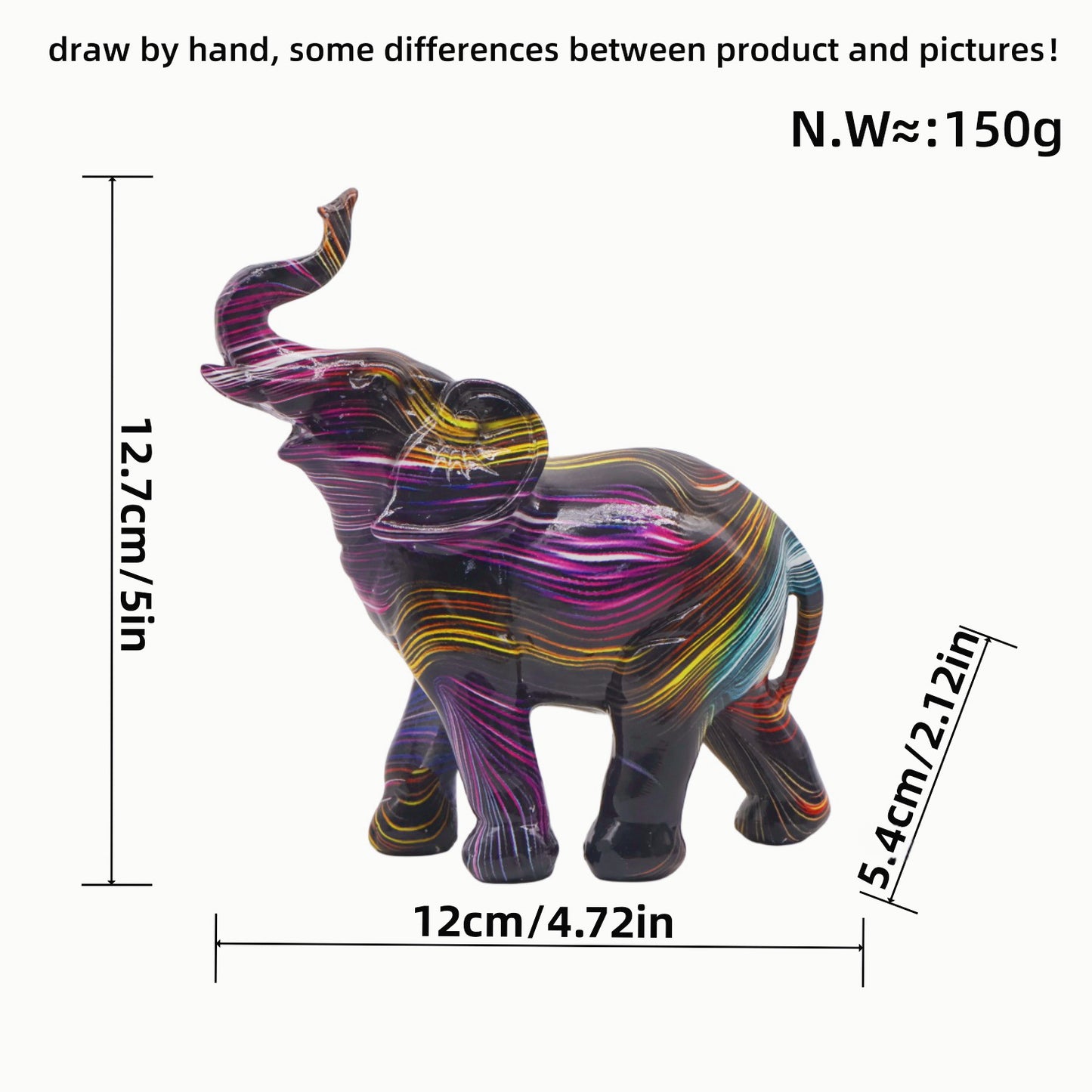 Colorful Elephants Figurine Acalora