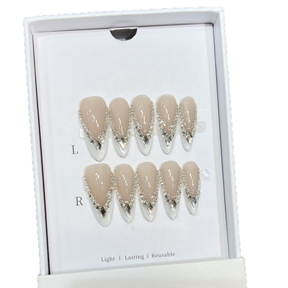 Decorative Floral Stiletto Press-On Nail Set Acalora