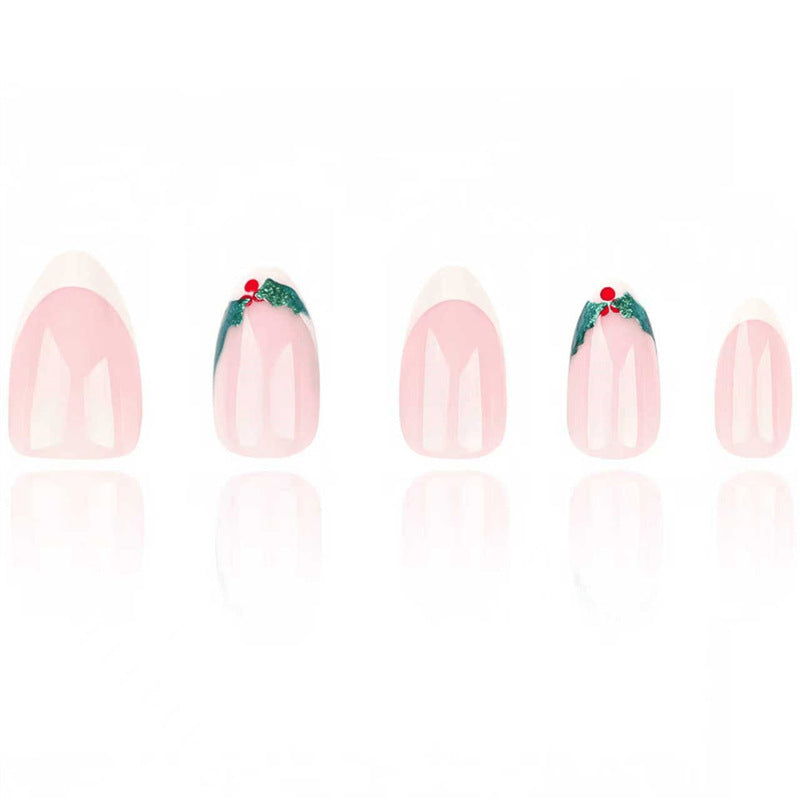 Holiday-Themed French Tip Nail Art Acalora