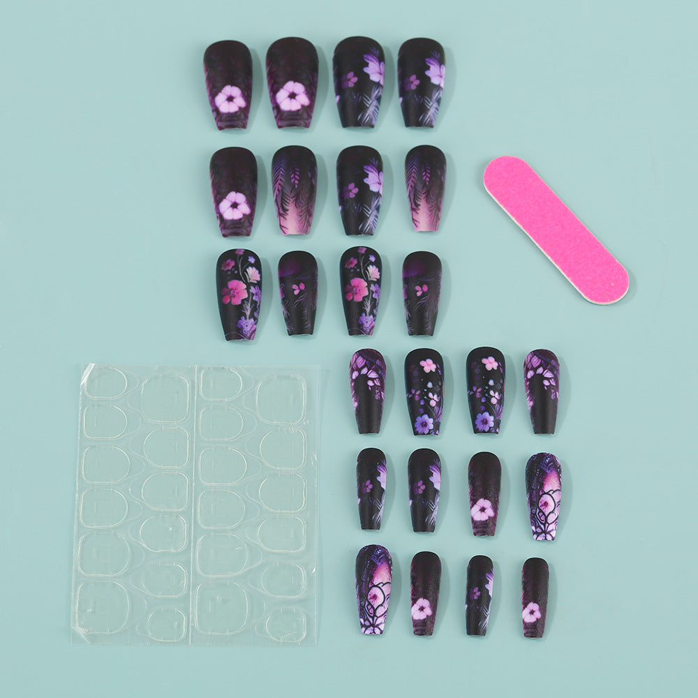Artificial nails with floral and matte patterns Acalora