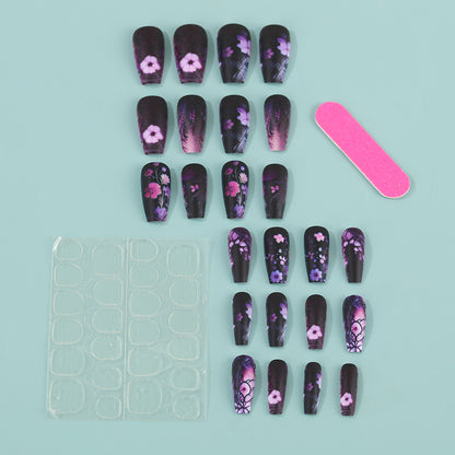 Artificial nails with floral and matte patterns Acalora
