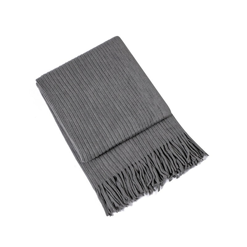 Luxurious Textured Knit Fringe Throw Blanket