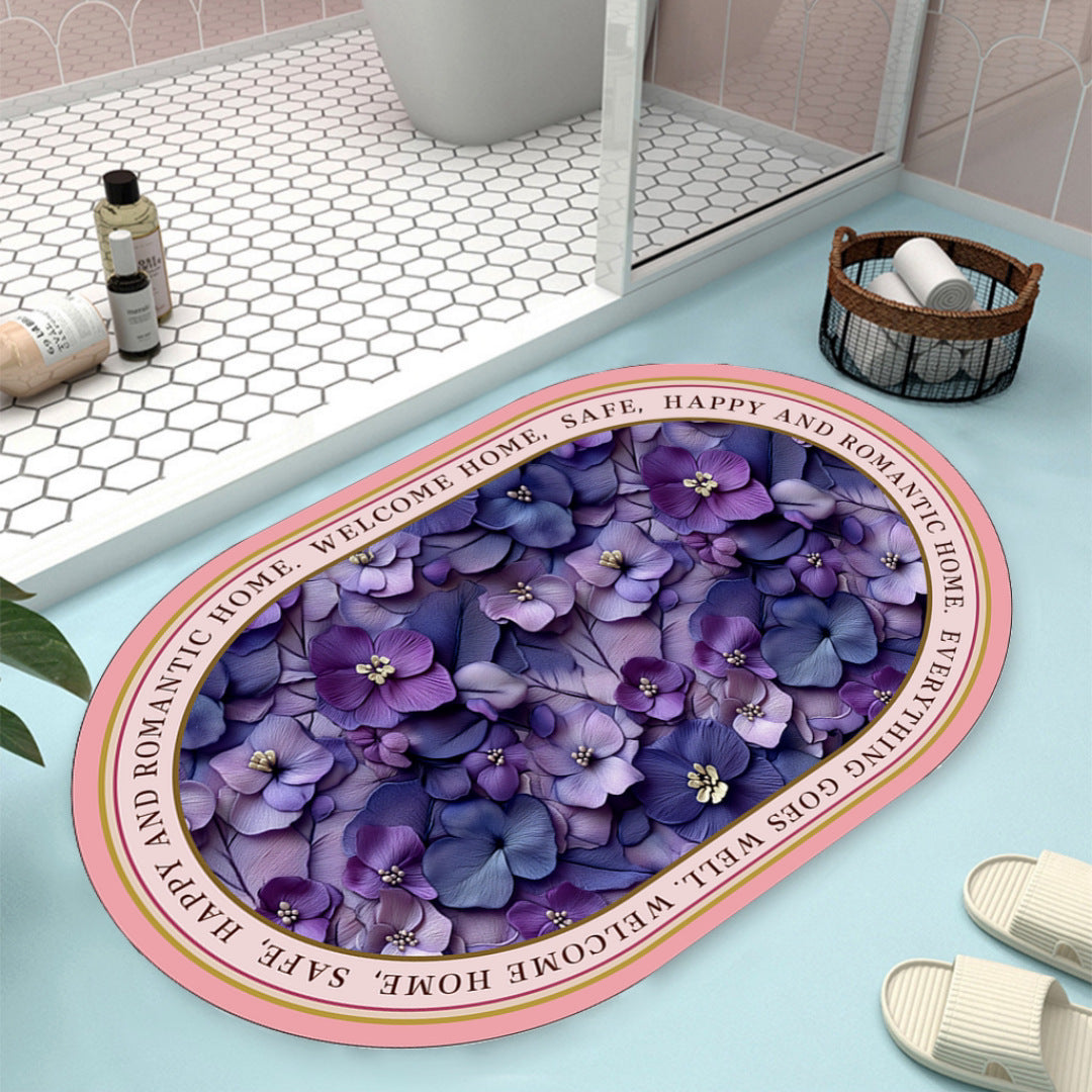 Floral Design Bath Mat