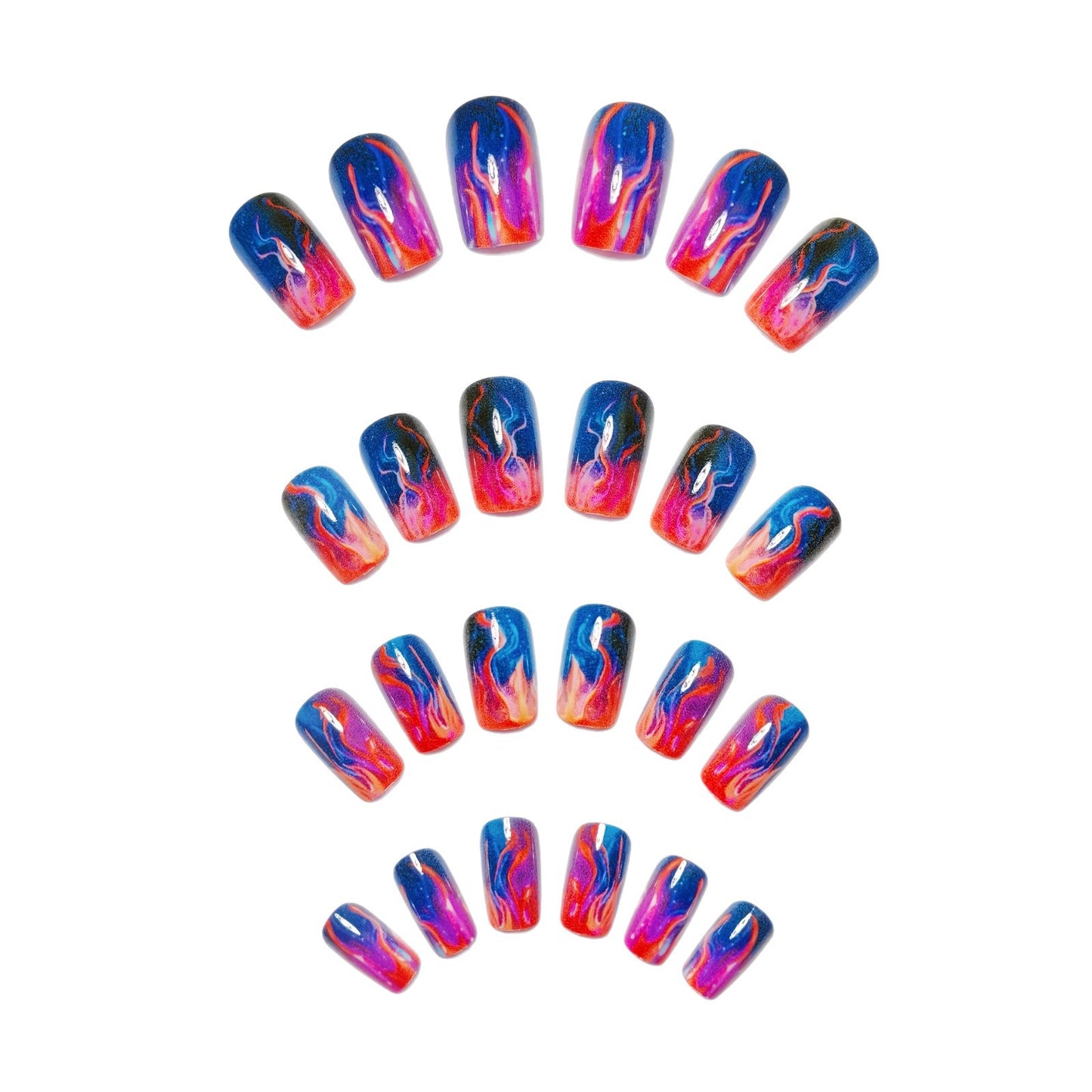 Artistic Flame Effect Nail Art Acalora