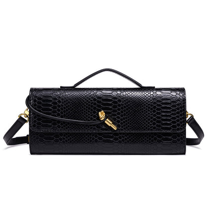 Embossed Snake Print Evening Clutch Acalora