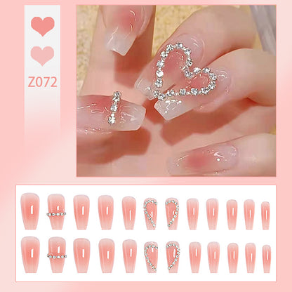 Artificial nails with romantic heart decorations Acalora