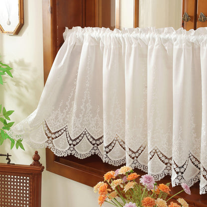 Embroidered Lace Kitchen Curtain