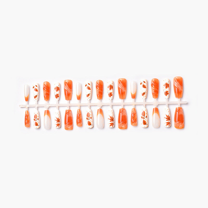 Autumn-Themed Artistic Press-On Nail Set Acalora