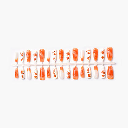 Autumn-Themed Artistic Press-On Nail Set Acalora