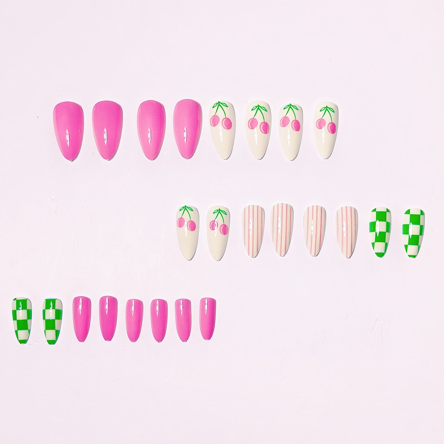 Artistic Cherry-Themed Nail Art Acalora