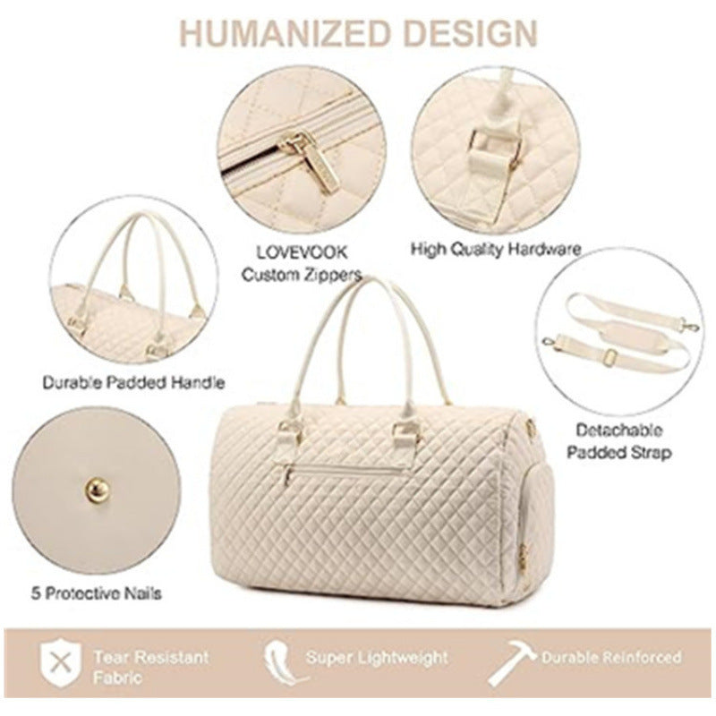 Quilted Weekender Duffle Bag Acalora
