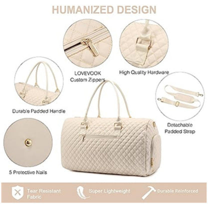 Quilted Weekender Duffle Bag Acalora