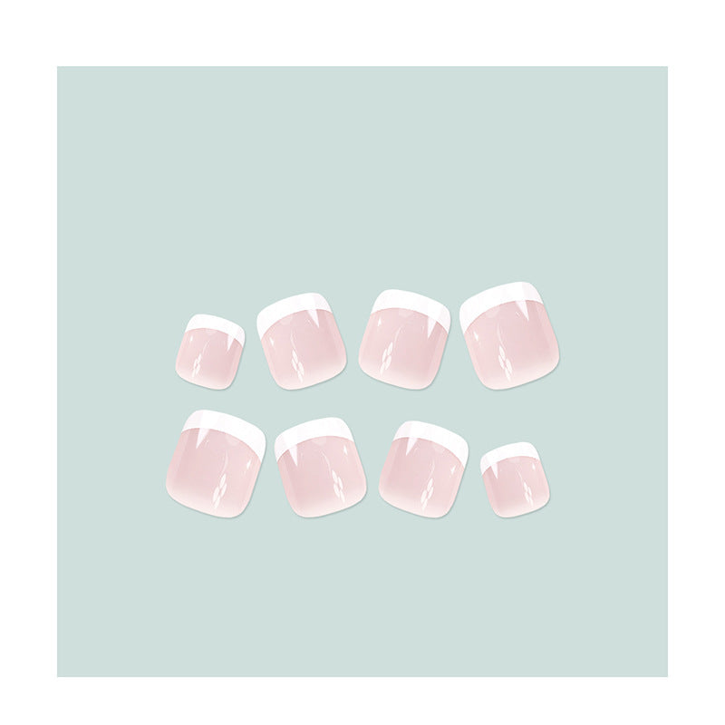 Elegant French Tip Press-On Toenails Acalora