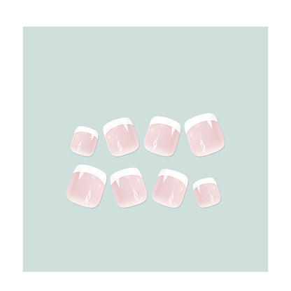 Elegant French Tip Press-On Toenails Acalora