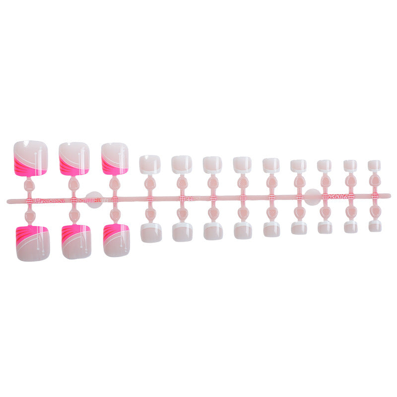 Decorative Press-On Nail Set with Abstract Design Elements Acalora