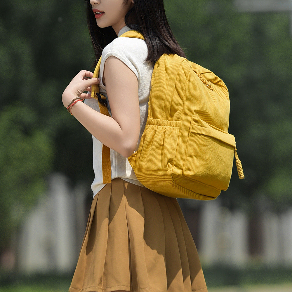 Casual Corduroy Backpack Acalora