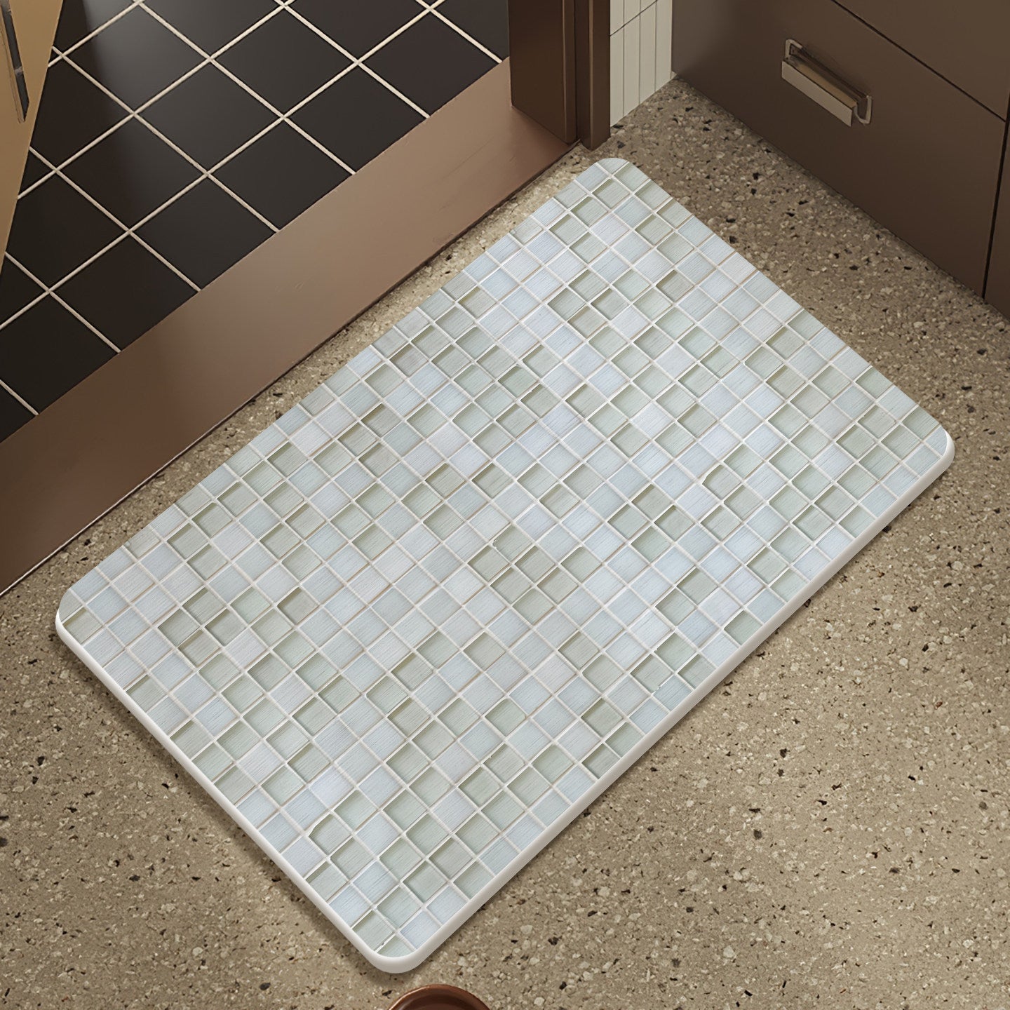 Mosaic Design Bath Mat