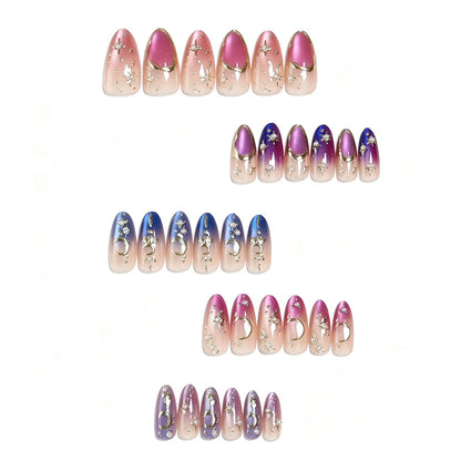 Nail art set with glamorous star and moon designs Acalora