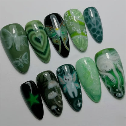 Artistic Cartoon-Themed Press-On Nail Art Set Acalora