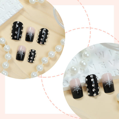 Decorative Press-On Nail Set with Gem Accents Acalora