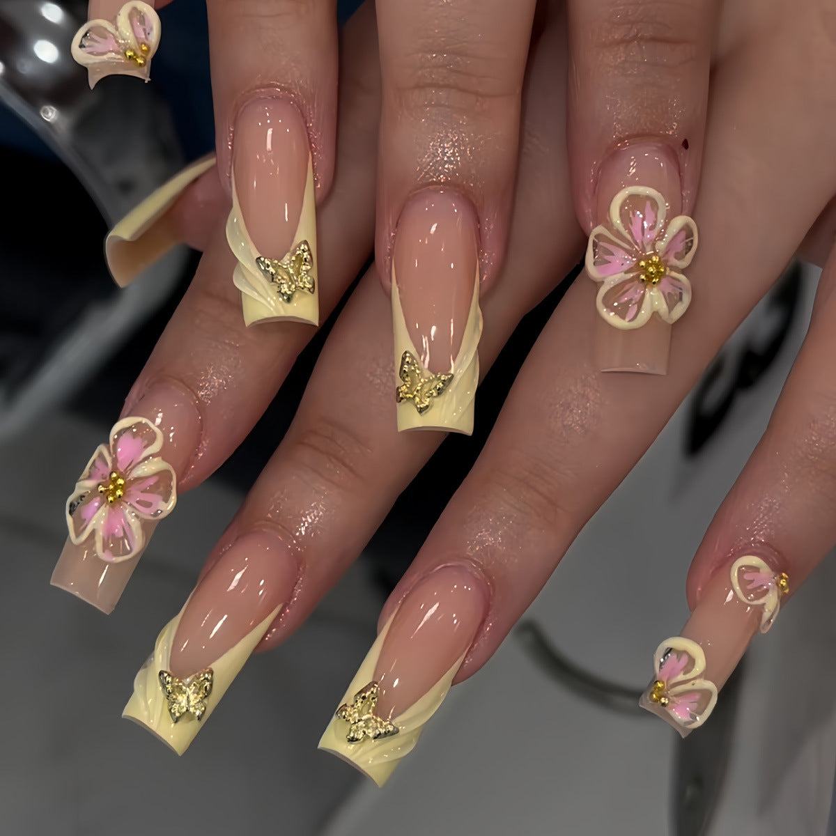 Artistic 3D Floral Nail Art Design Acalora