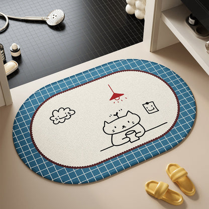 Cute Cat-Themed Bath Rug