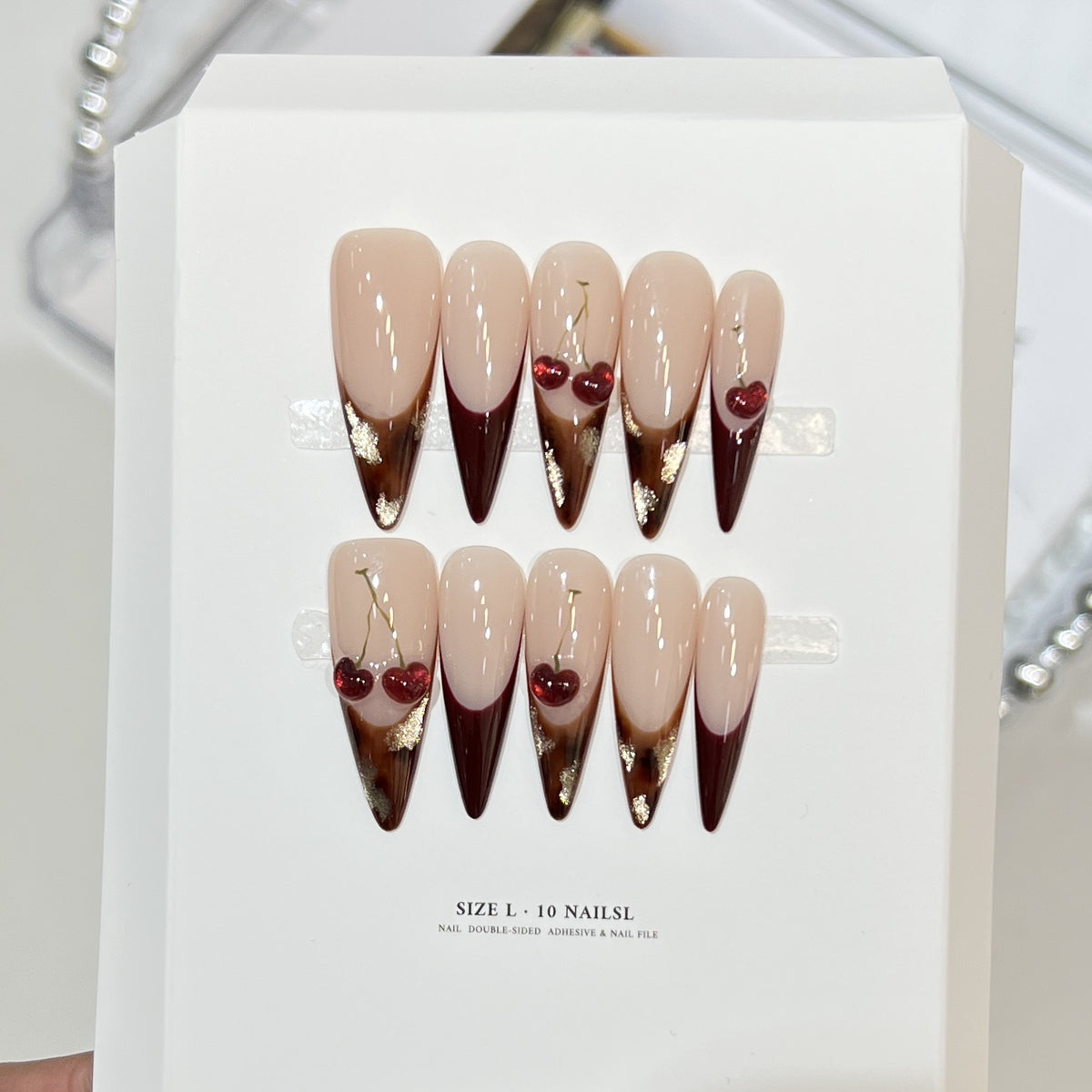 Artistic Floral Design Stiletto Press-On Nail Set Acalora