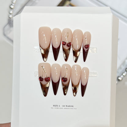 Artistic Floral Design Stiletto Press-On Nail Set Acalora