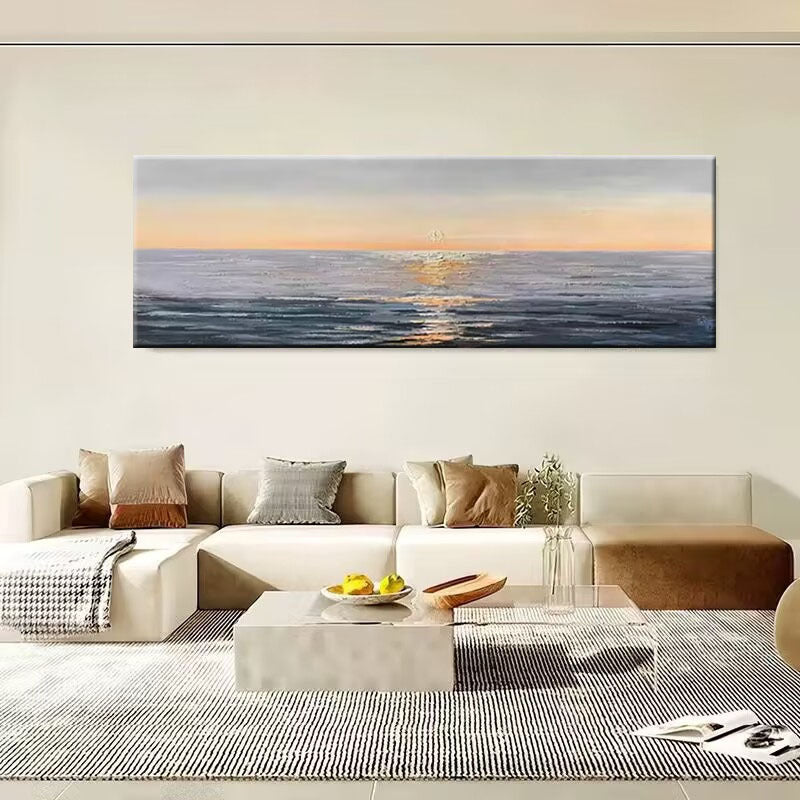 Large Coastal Sunset Canvas Artwork