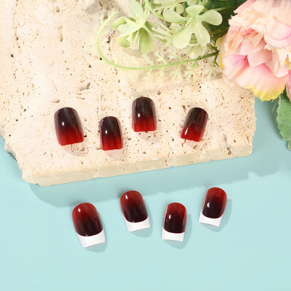 Elegant French Tip Artificial Nails Acalora