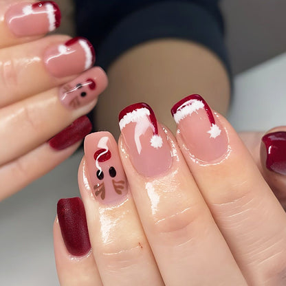 Festive Holiday Themed Press-On Nails Acalora